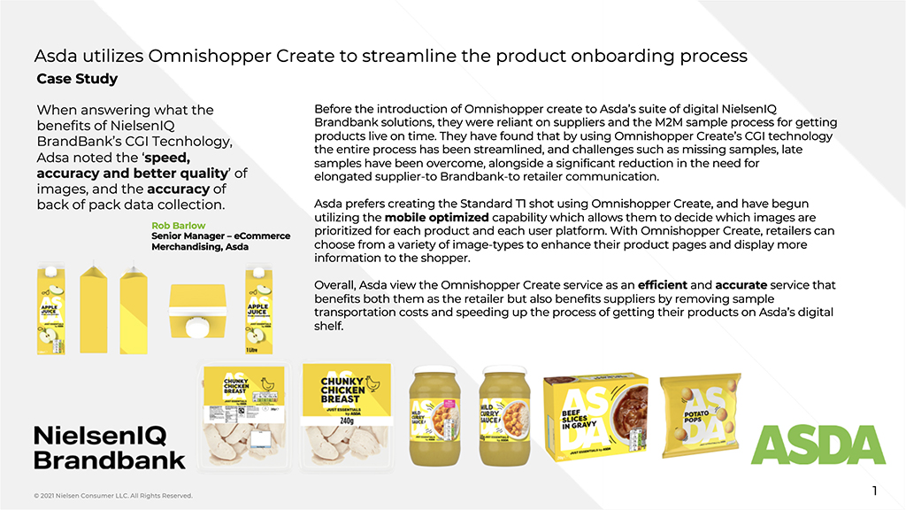 Asda utilizes Omnishopper Create to streamline the product onboarding process