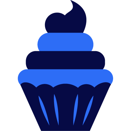 Cupcake Icon in Dark Blue