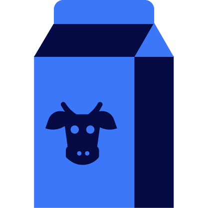Milk Carton Icon in Dark Blue