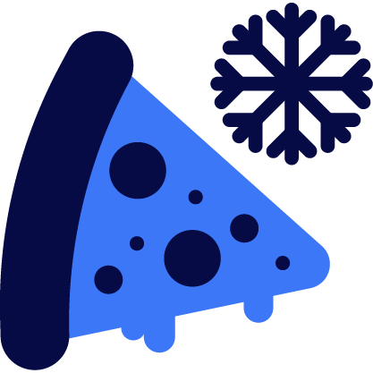 Frozen Pizza Icon in Dark Blue